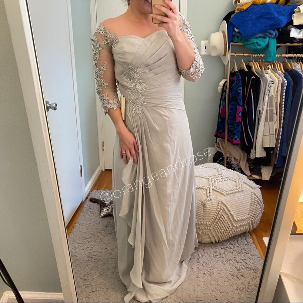 NWT LANTING Gray Bridesmaid Dress - Picture 2 of 12